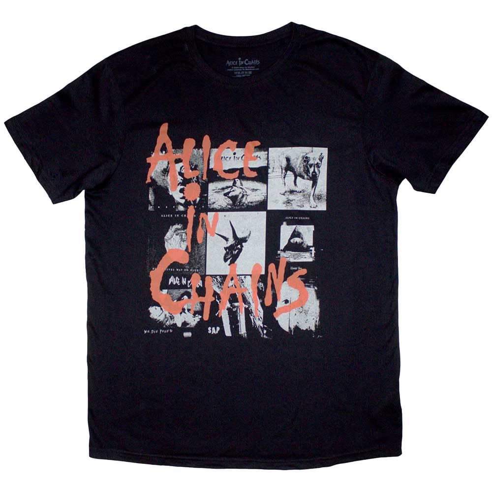 Paradiso Clothing Unisex Black Paradiso Alice In Chains Albums Montage T Shirt - L