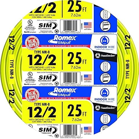 Southwire 25' 12/2 with ground Romex brand SIMpull indoor electrical wire Cover
