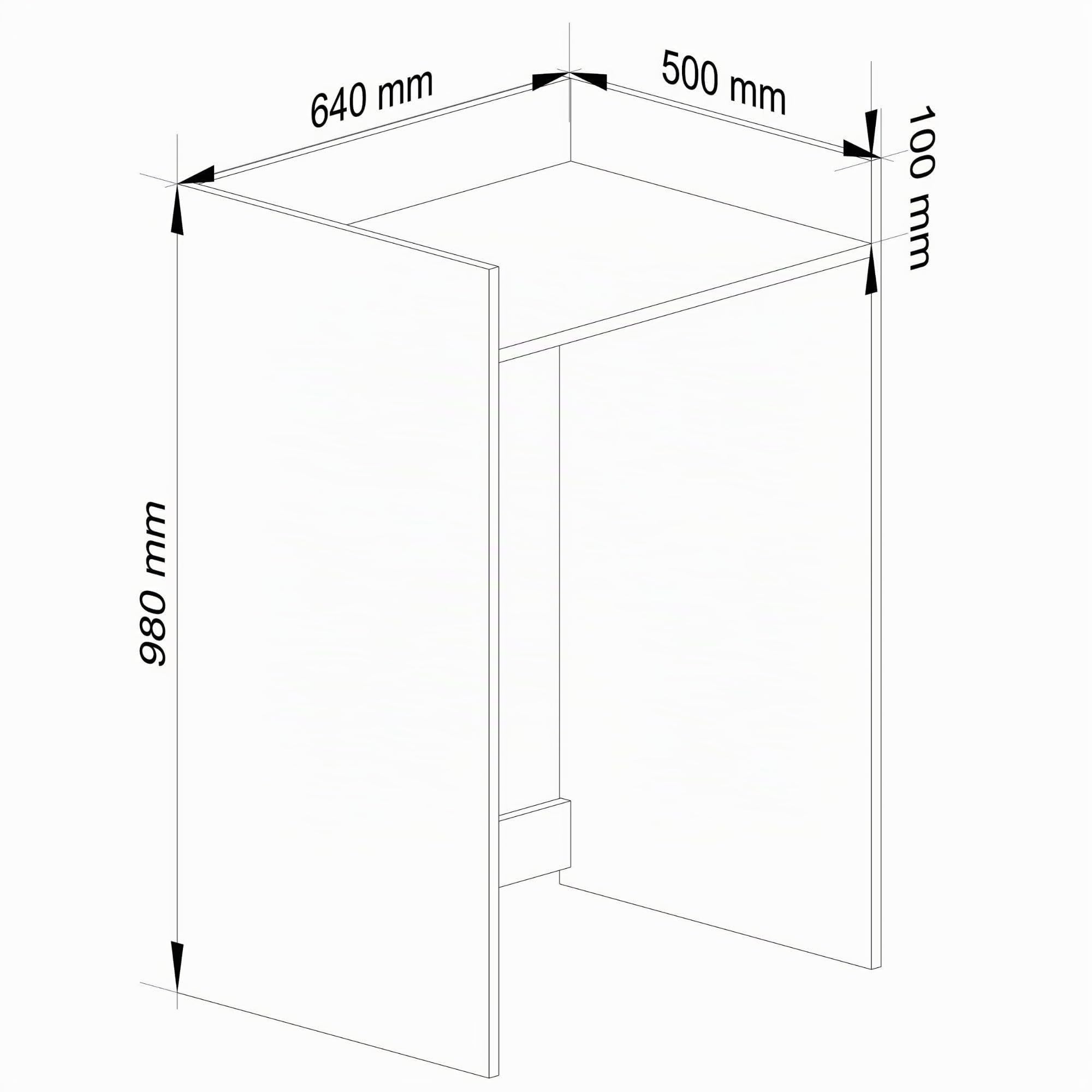 AKORD | Armoire pour Machine à Laver | 64 x 98 x 50 cm | Meuble de Salle de Bain | Étagère pour Machine à Laver | Blanc & Blanc