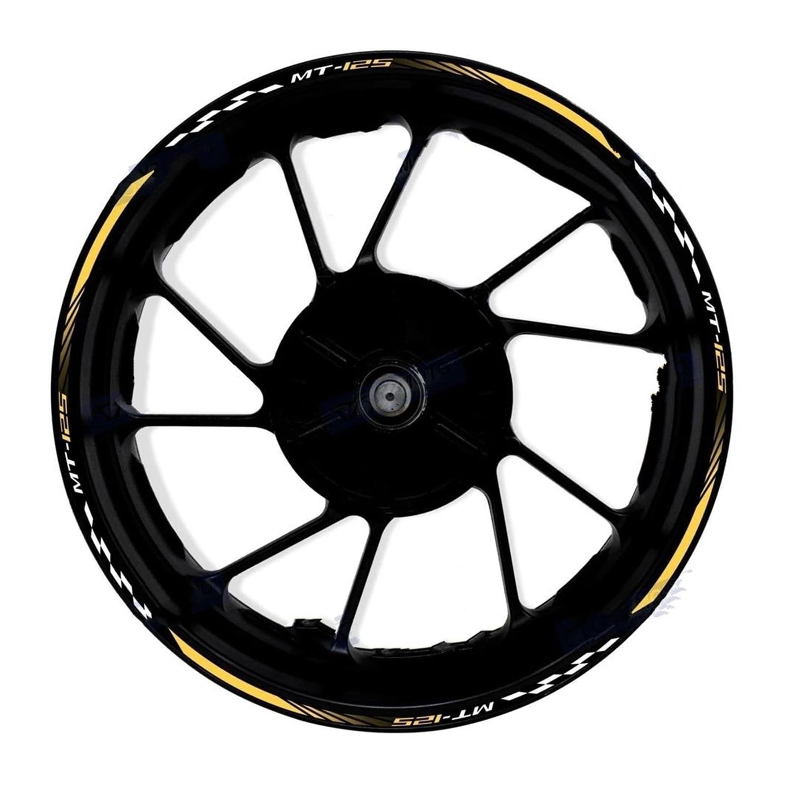 Motorcycle Wheel Stickers Night Reflective Decorative Rim for Yamaha MT-125 MT125 Wheel Rim Sticker(Color7)