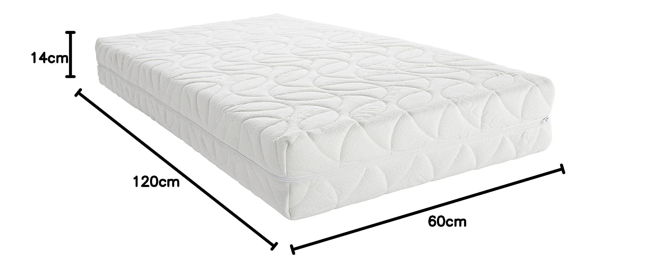 Babysom 1423791 Materac, Biały, 60x120x14 cm