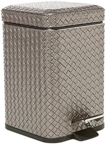 Gedy 6709-73 Square Faux Waste Bin with Pedal, Silver