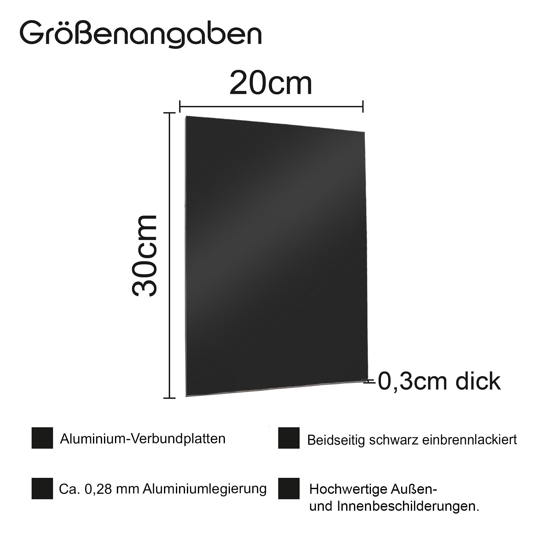 Finest Folia 3 placas aluminio DIN A4, 20 x 30 cm, corte 3 mm, vallas puertas postes, placa blanca, resistente intemperie (3, negro)