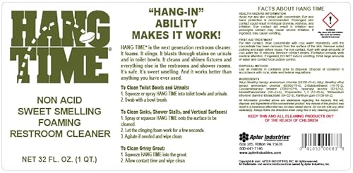 Apter Industries 13-HT-2/32 Hang Time Foaming Restroom Cleaner, Ready-To-Use, Industrial Strength For Bathrooms/Locker Rooms/Showers, Easy & Safe To Use, Biodegradable thumb #1