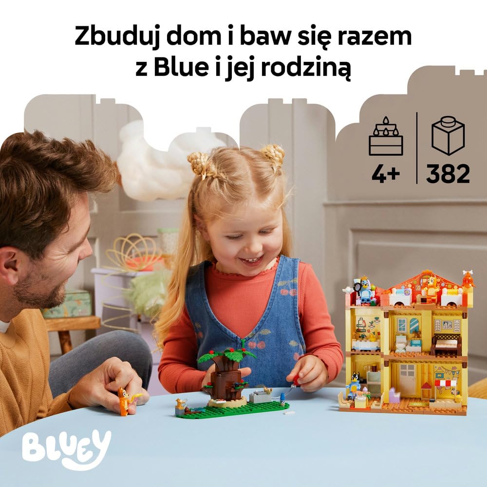 LEGO Blue Dom rodzinny Blue 11203 | Zabawkowy domek, dla 4-latka, prezent dla dziewczynki i chłopca, zestaw klocków dla dzieci, 382 elementy