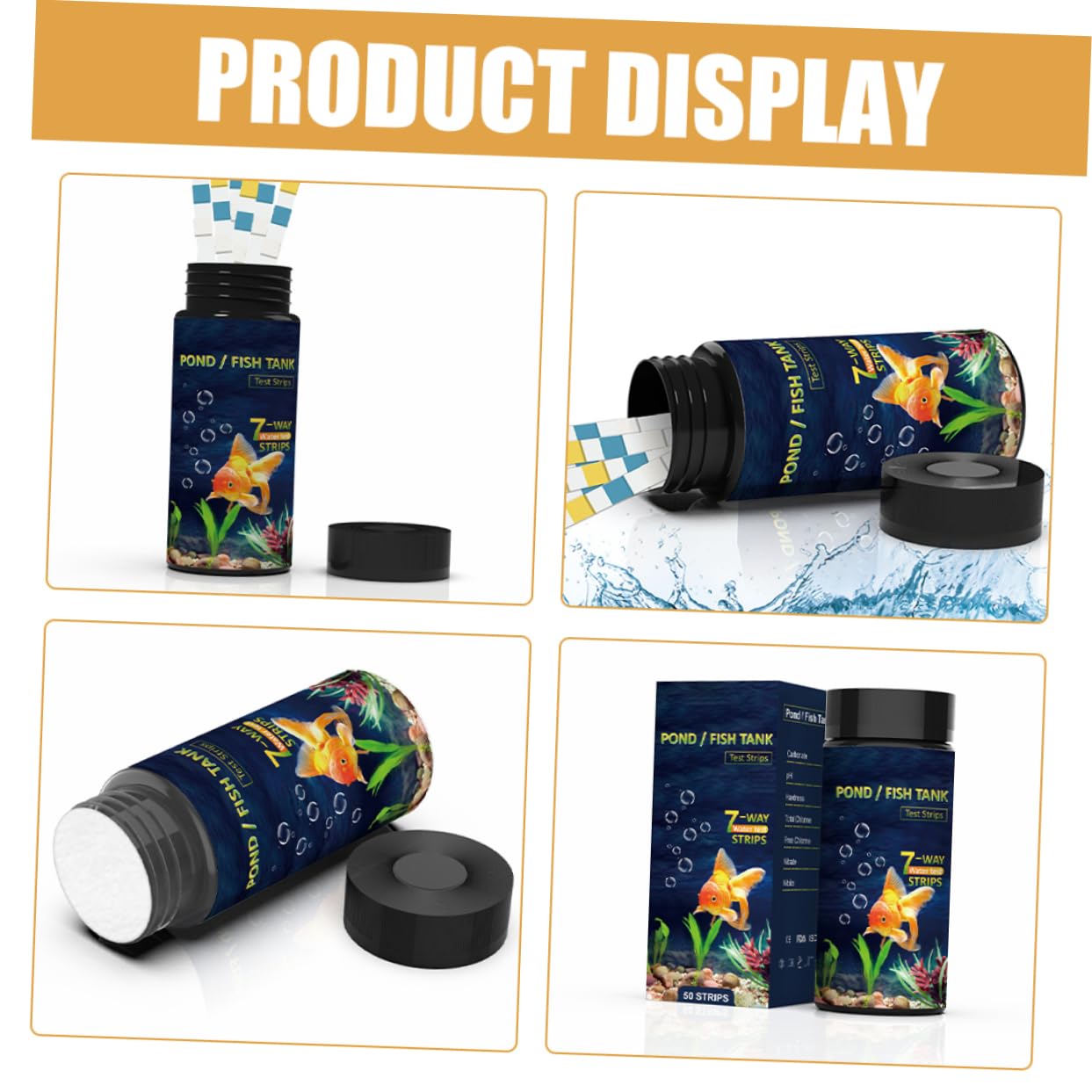 Alipis 5 Set Strisce Reattive per La qualità dell'Acqua Kit Pescare Nuoto Rilevamento Striscia Acquario Strisce per Il Test dell'Acqua Strisce Reattive per L'acqua PVC 50 Pezzi*5