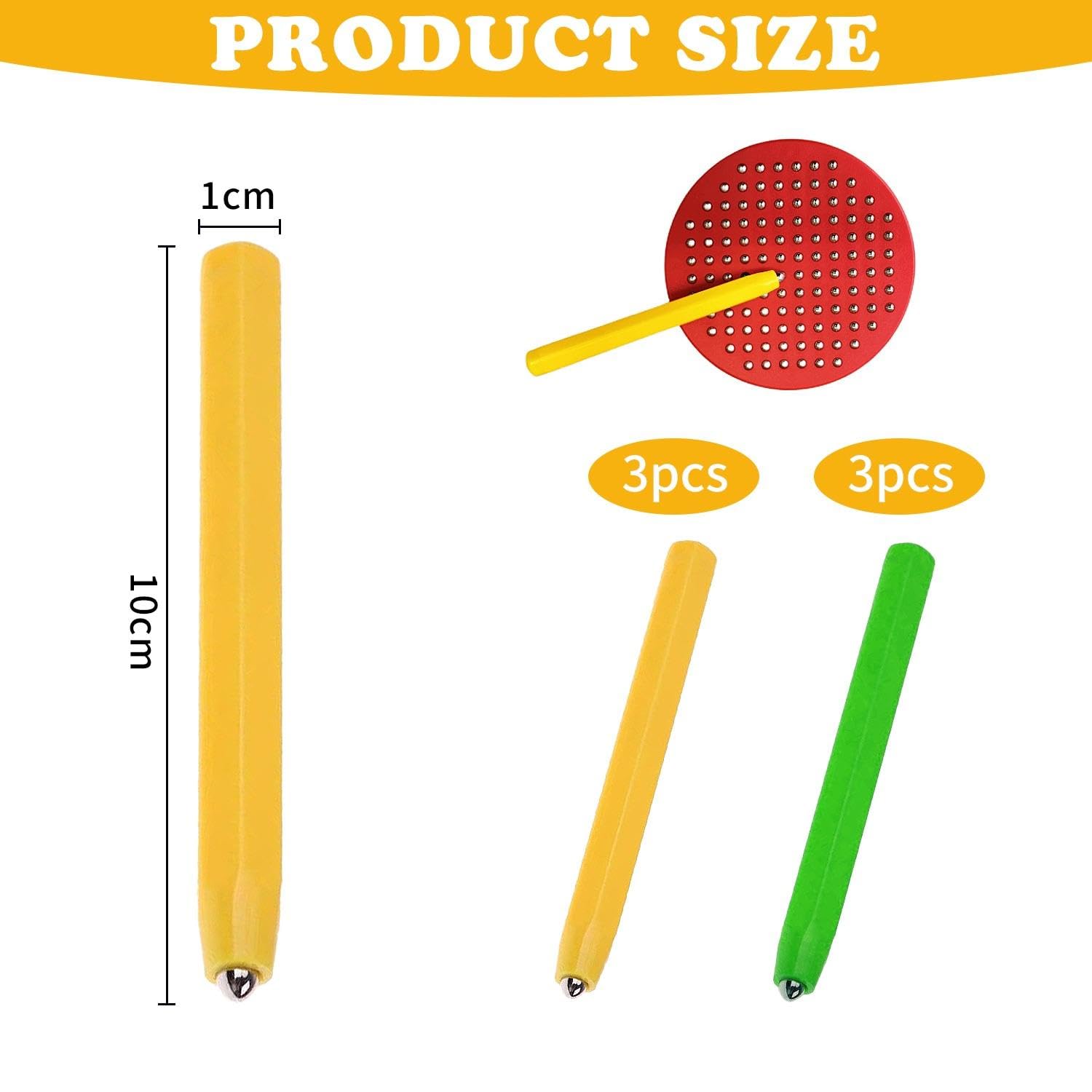 6 Parties du Crayon Aimant De Plaque d'image, Crayon Magnétique, Aimant pour Plateau Magnétique, Outils De Plaque Magnétique pour Enfants, Crayon Aimant pour Revêtements Aimant.