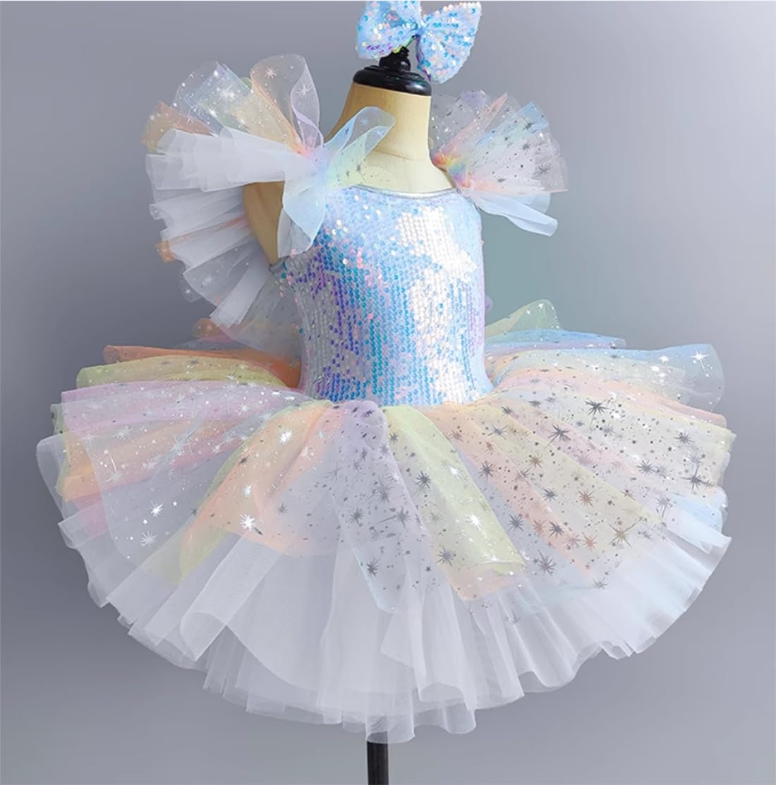 EFLALYHG Tutu de Ballet Professionnel pour Filles, Robe de soirée de Ballerine, Jupe de Justaucorps pour Enfants, vêtements de Danse