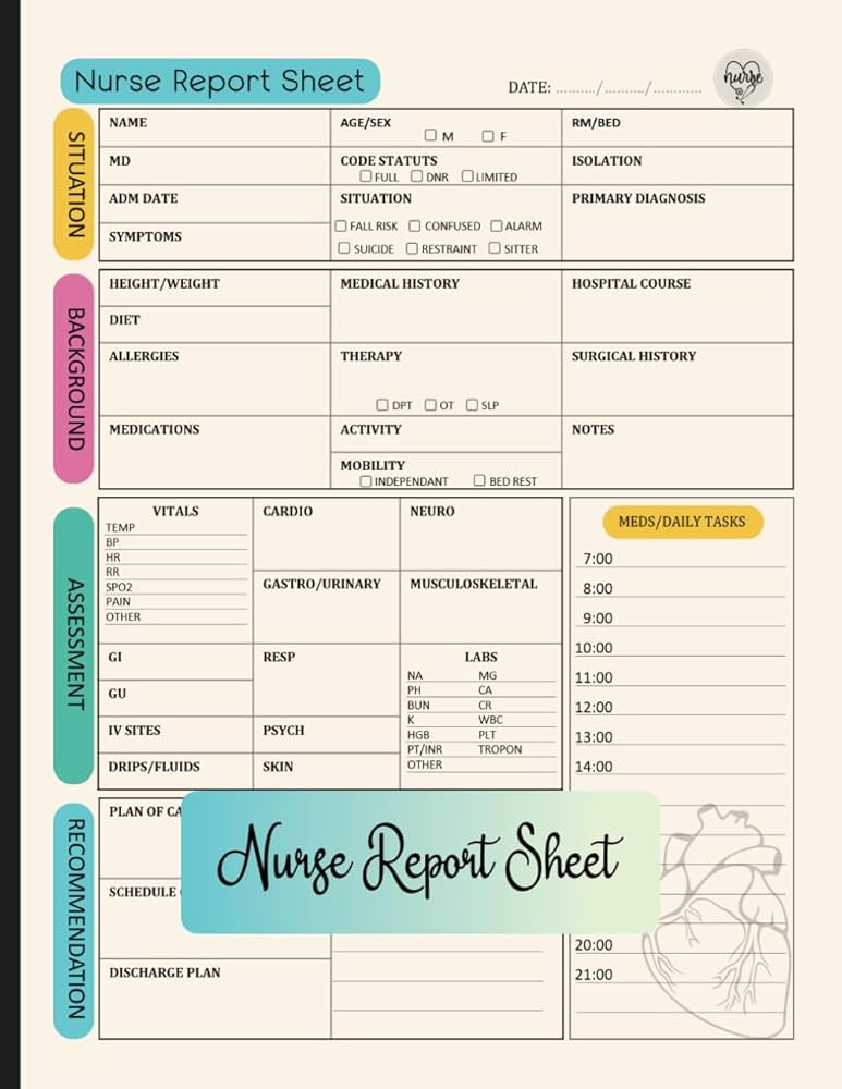 nurse-report-sheet-notebook-customizable-nursing-report-templates-for-day-night-shifts-in-icu-med-surg-with-sbar-brain-sheets-press-zeeyad-amazon-com-books for Free Printable Nurse Brain Sheets Nurse Report Sheet Notebook: Customizable Nursing Report Templates for Day & Night Shifts in ICU Med-Surg with SBAR Brain Sheets: Press, Zeeyad: Amazon.com: Books for Free Printable Nurse Brain Sheets
