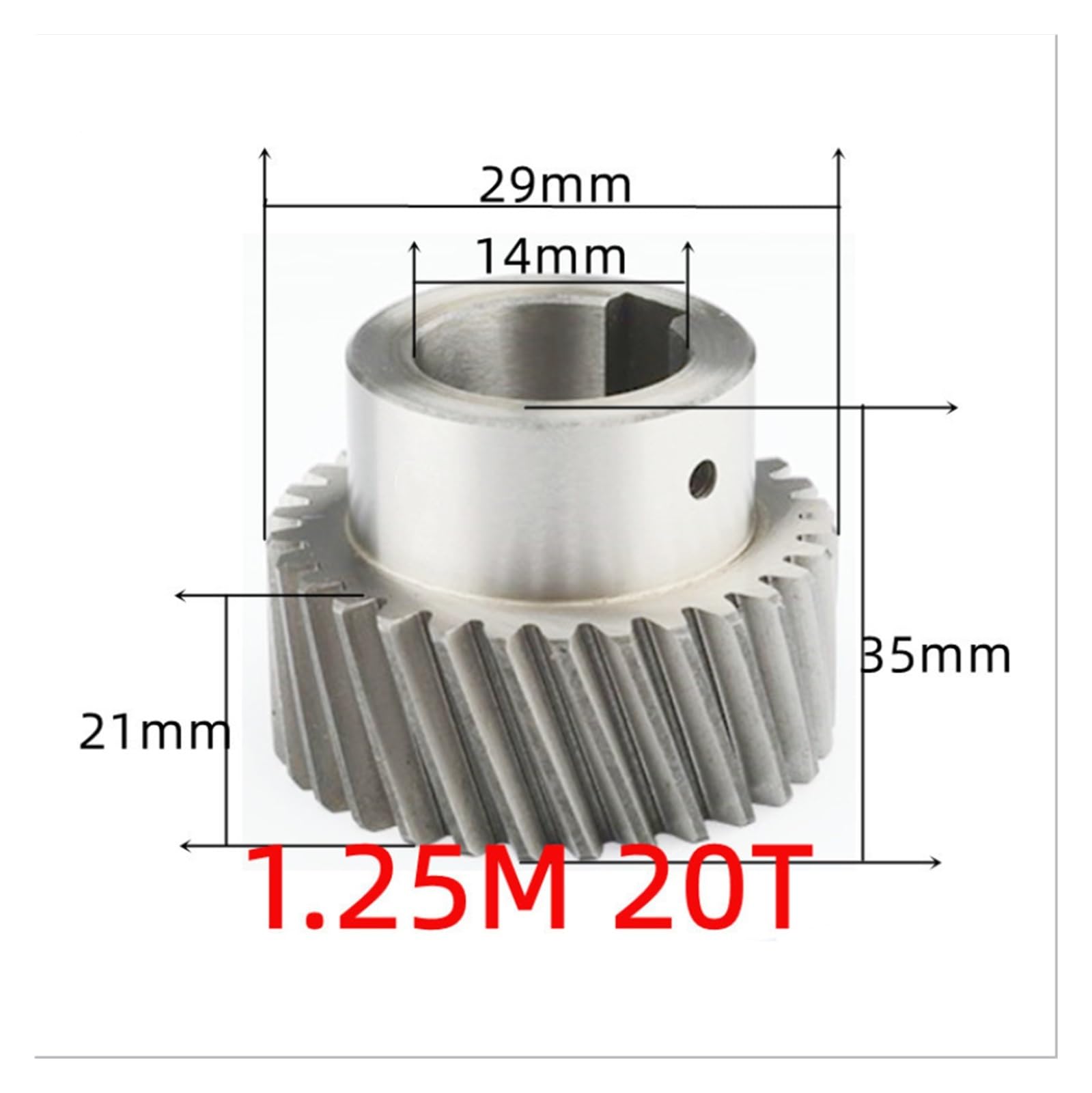 Bevel Gear Pinion Hardware Mechanical 1pc Engraving Machine Left Helical Gear 1.25 20 Teeth Hole Diameter 14mm Fine Milling Gears for Planetary Reducer CNC Parts