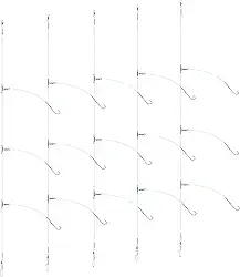 5 peças de pesca marítima, plataformas de melindrosa pré-amarradas, anzol de pesca marítima tamanhos 1, 2/0 para fundição de praia, linguado de pesca costeira, badejo, robalo, solha