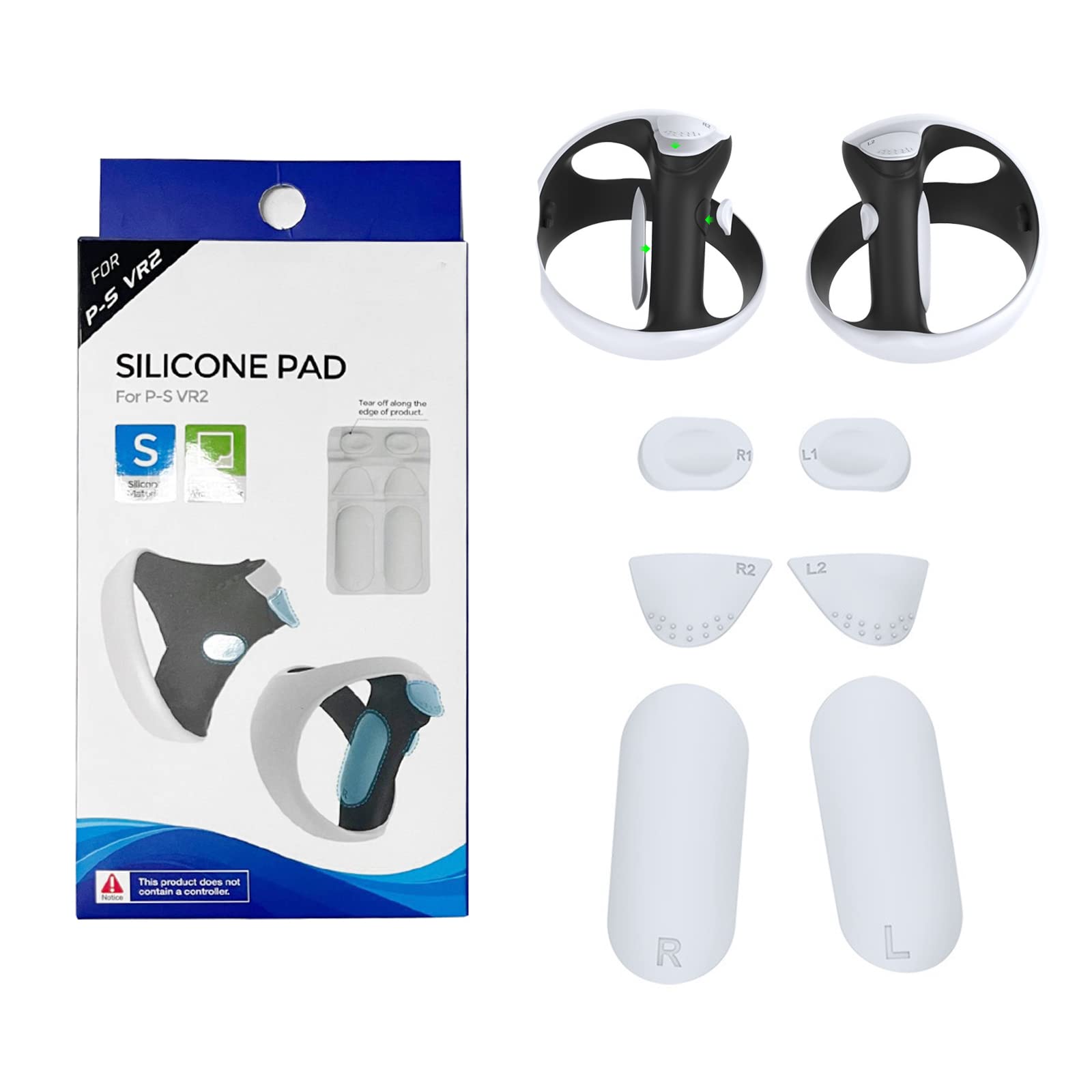 TECKEEN VR Gamepad Accessories Non-Slip Silicone Pads Covers Set for PS VR2 Grip Button Protection Dustproof Cover