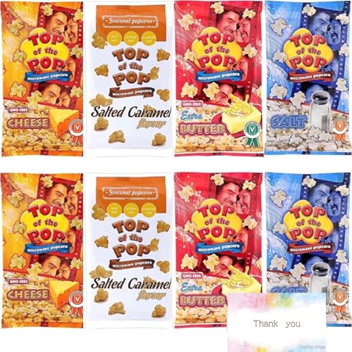 【4種アソート各2袋】トップオブザポップ ポップコーン (ソルト チーズ バター ソルテッドキャラメル) オリジナルメッセージカード付き