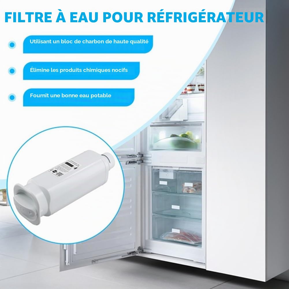 Semeany Lot de 3 filtres à eau pour réfrigérateur DA97-17376B Élément filtrant pour réfrigérateur 3 couches filtration efficace
