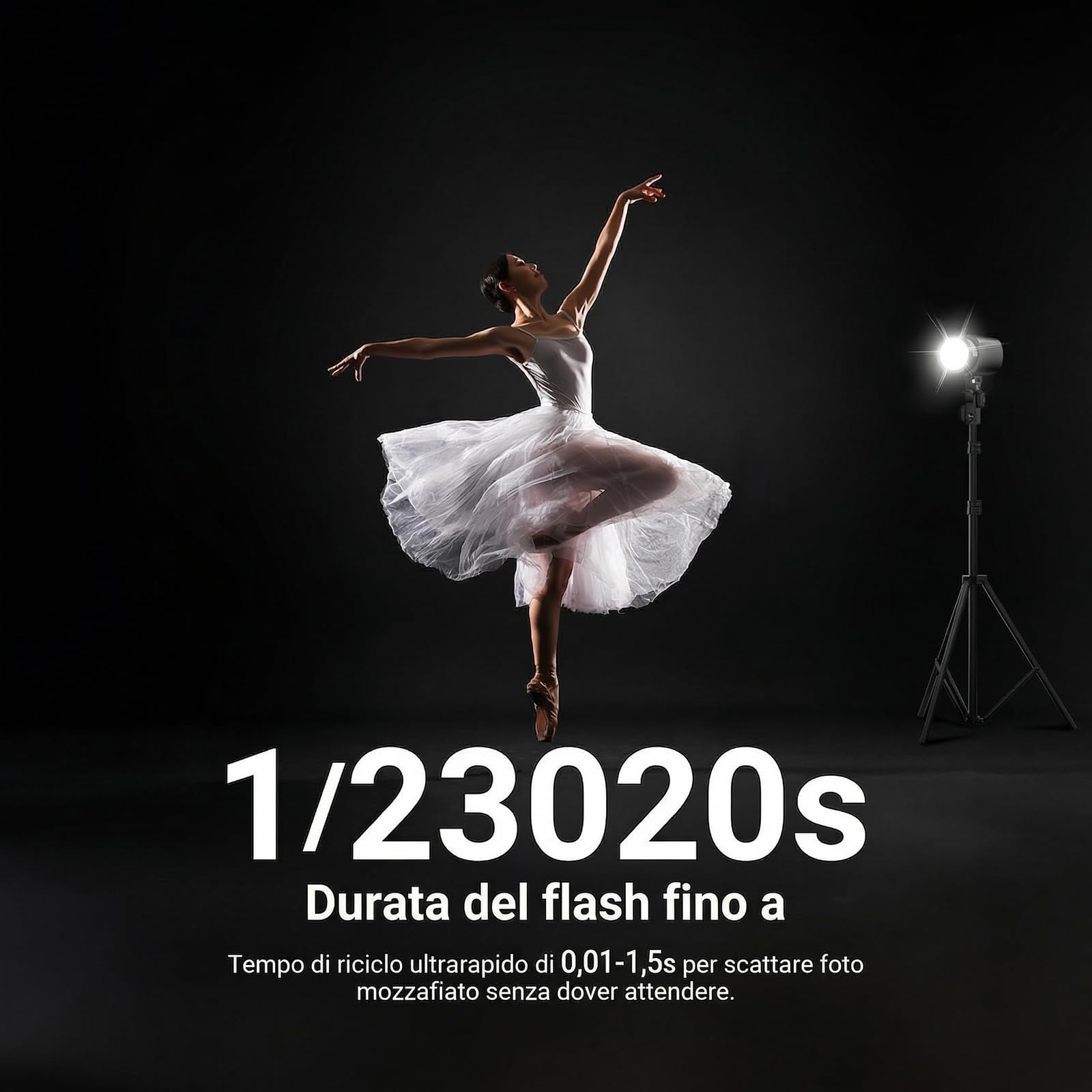 NEEWER Flash Stroboscopico da Esterno 120Ws 2.4G TTL, Compatibile Con Godox, 1/8000s HSS, Monoluce Portatile Da Studio Con Luce Modello, 420 Flash, Ricarica 1.5s, Per Servizi Fotografici, Q120