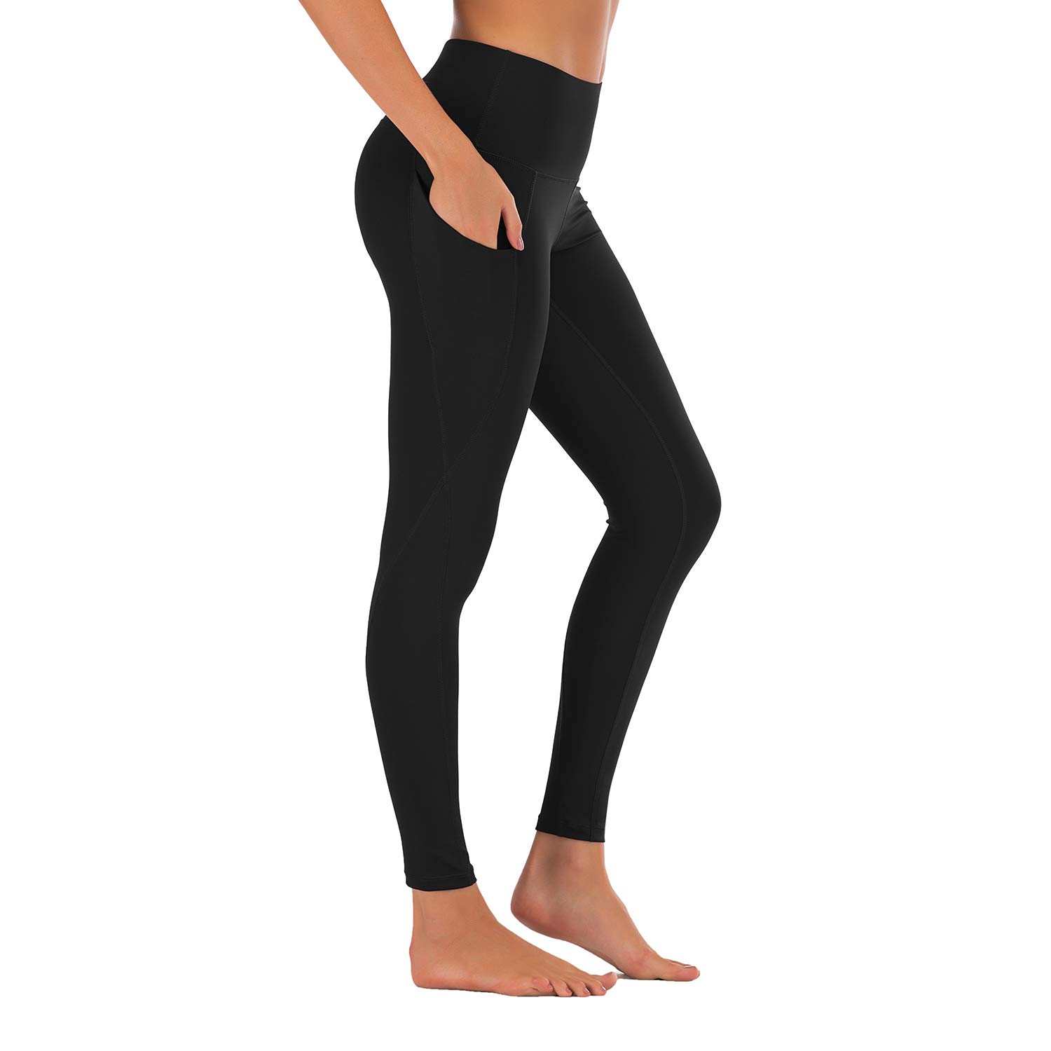 RXFSP Black Joggers Leggings High Waisted Yoga Pants for Women with Pockets