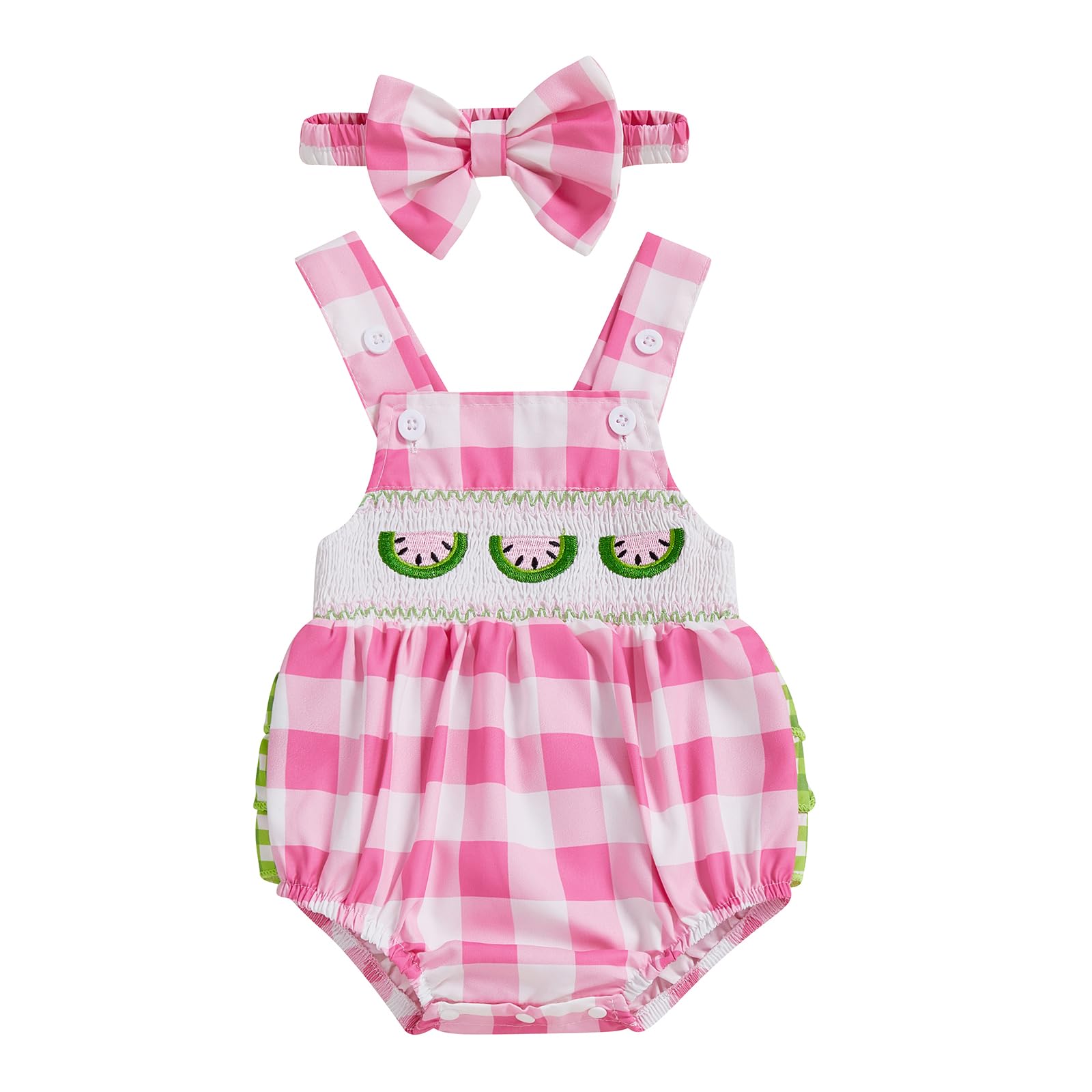 Socutebabe Baby Girl Summer Clothes Golf Embroidery Bubble Rompers Infant Smocked Outfit Newborn Girl Golf Overalls Jumpsuits
