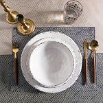 Classic Vintage White Melamine Dinner Plate Set of 6, Dining Plate - Image 5