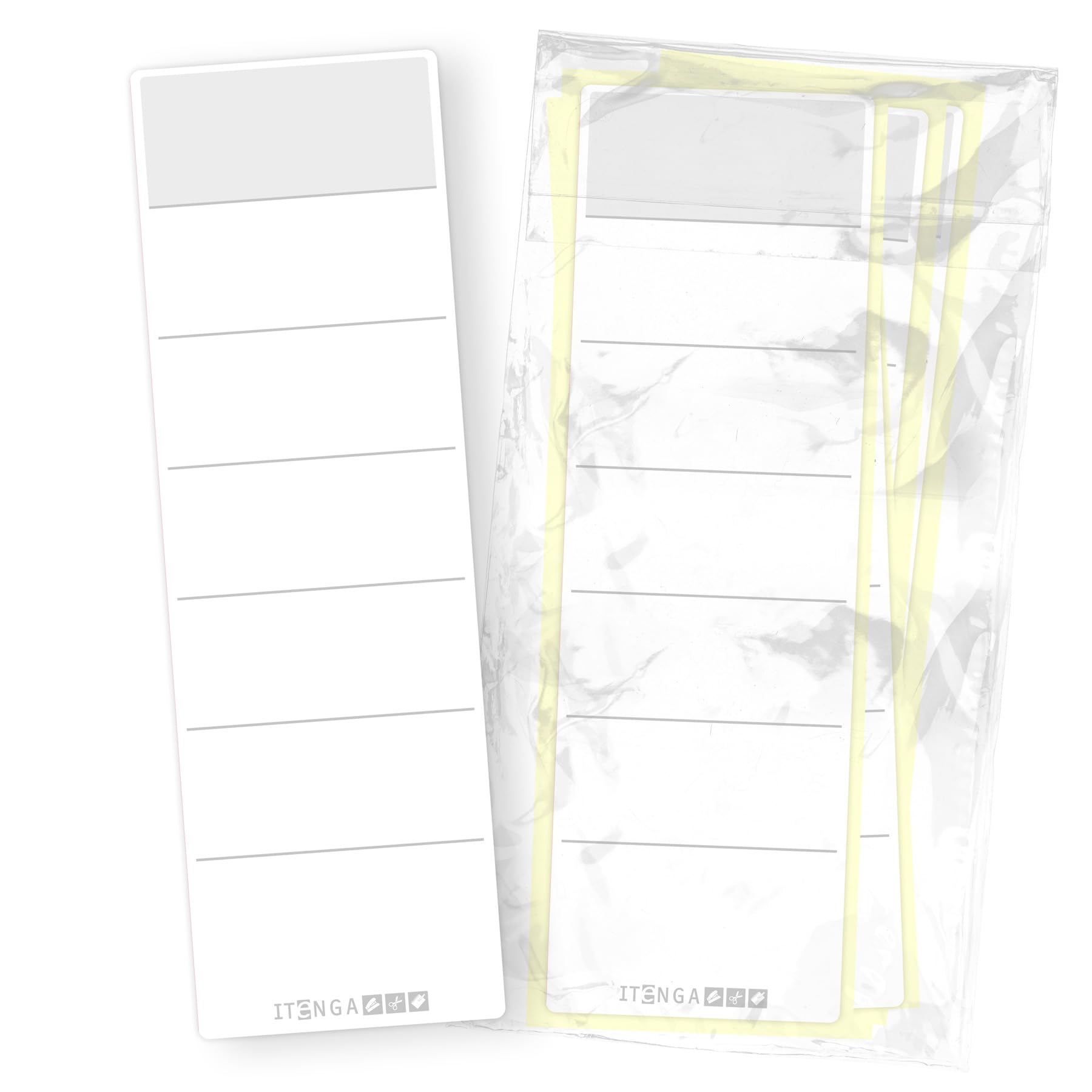 Etichette Autoadesive Per Raccoglitori - 50 Pezzi, 6x19cm - Bianche, Per Organizzazione Ufficio E Scuola