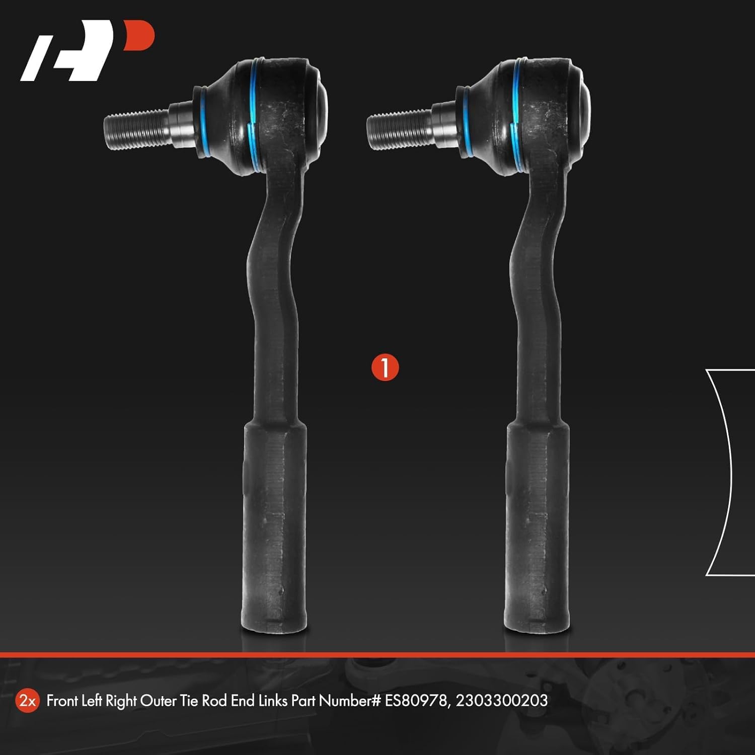 A-Premium 2 x Front Outer Tie Rod Ends, Compatible with Mercedes-Benz S350 2006, S430 & S500 & CL500 2000-2006, S600 2001-2006, SL500 2003-2006, SL550 2007-2012, SL600 2004-2009, CL600 2001-2005