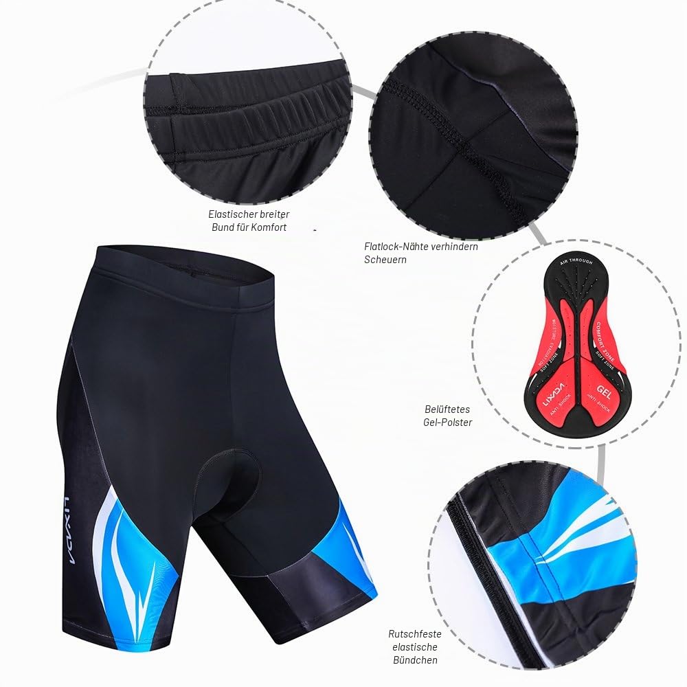 Lixada Herren MTB Radsport Kleidung Set Anzug atmungsaktiv schnell trocknend Kurzarm Reitshirt mit Gel Verdickung Shorts MTB Kleidung Set