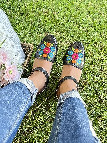 Colores De Mexico Mx Mexican Leather Shoes With Embroidered Flowers, With Heels For Women thumb #6