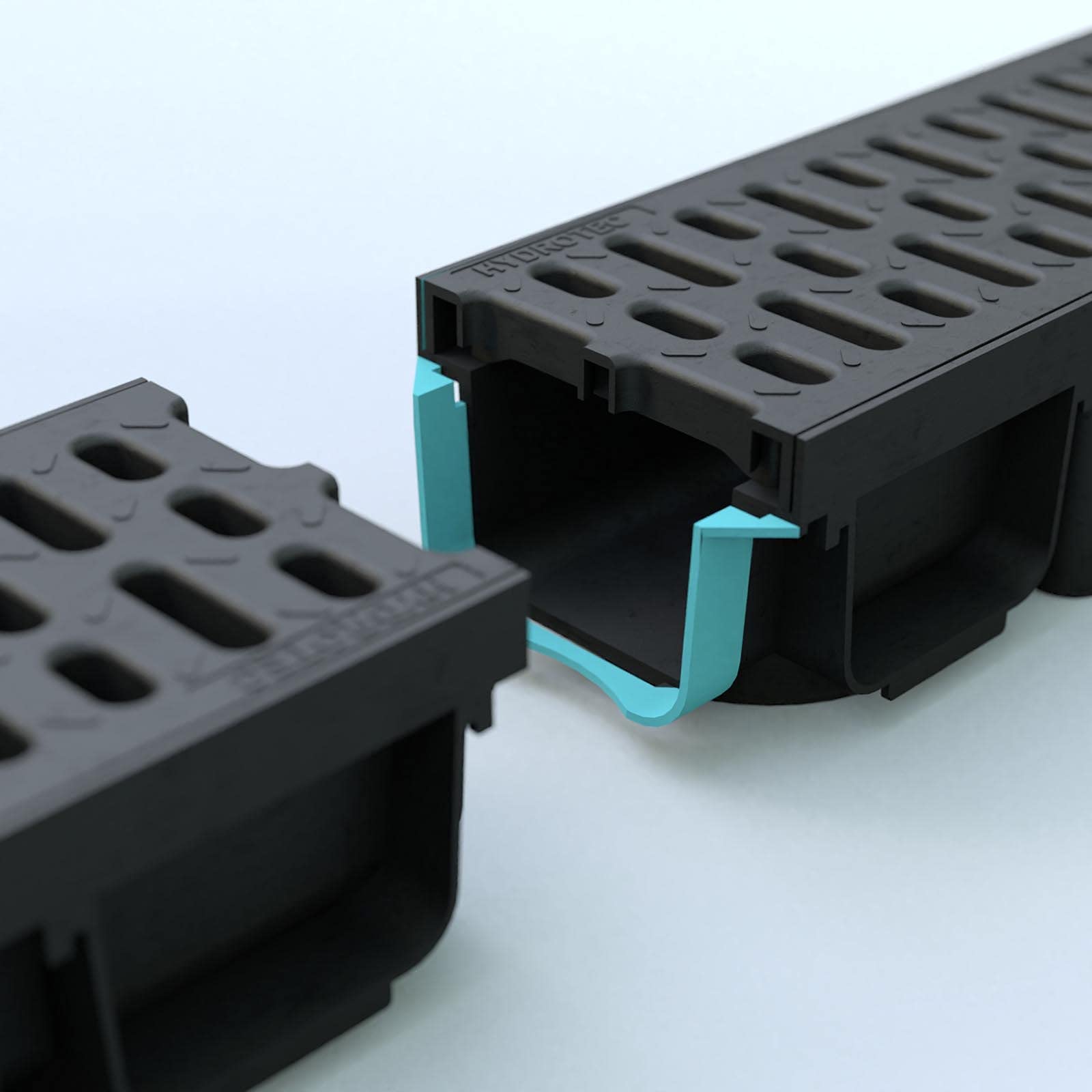 HYDROTEC Kunststoff Entwässerungsrinne SELFline 3er Set Klasse A15 3 Meter