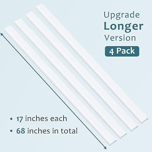 Miniatura 8 de Kit de canaleta para ocultar cables, 68 pulgadas (4 x L17 pulgadas) ocultadores de cables para TV en la pared, canal de cubierta de cable pintable,