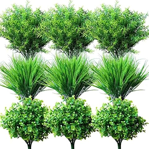 Outdoor Artificial Flowers Plants UV Resistant Bulk Fake Bushes Grass Mums Cover