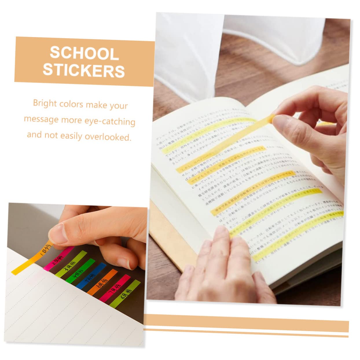 ARTIBETTER 3 Set 3 Set Di Segnalibri Adesivi Linguette Per Promemoria Strisce Pastello Trasparenti Riutilizzabili Evidenziatori Colorati Accessori Per L'Apprendimento 15 fogli*3