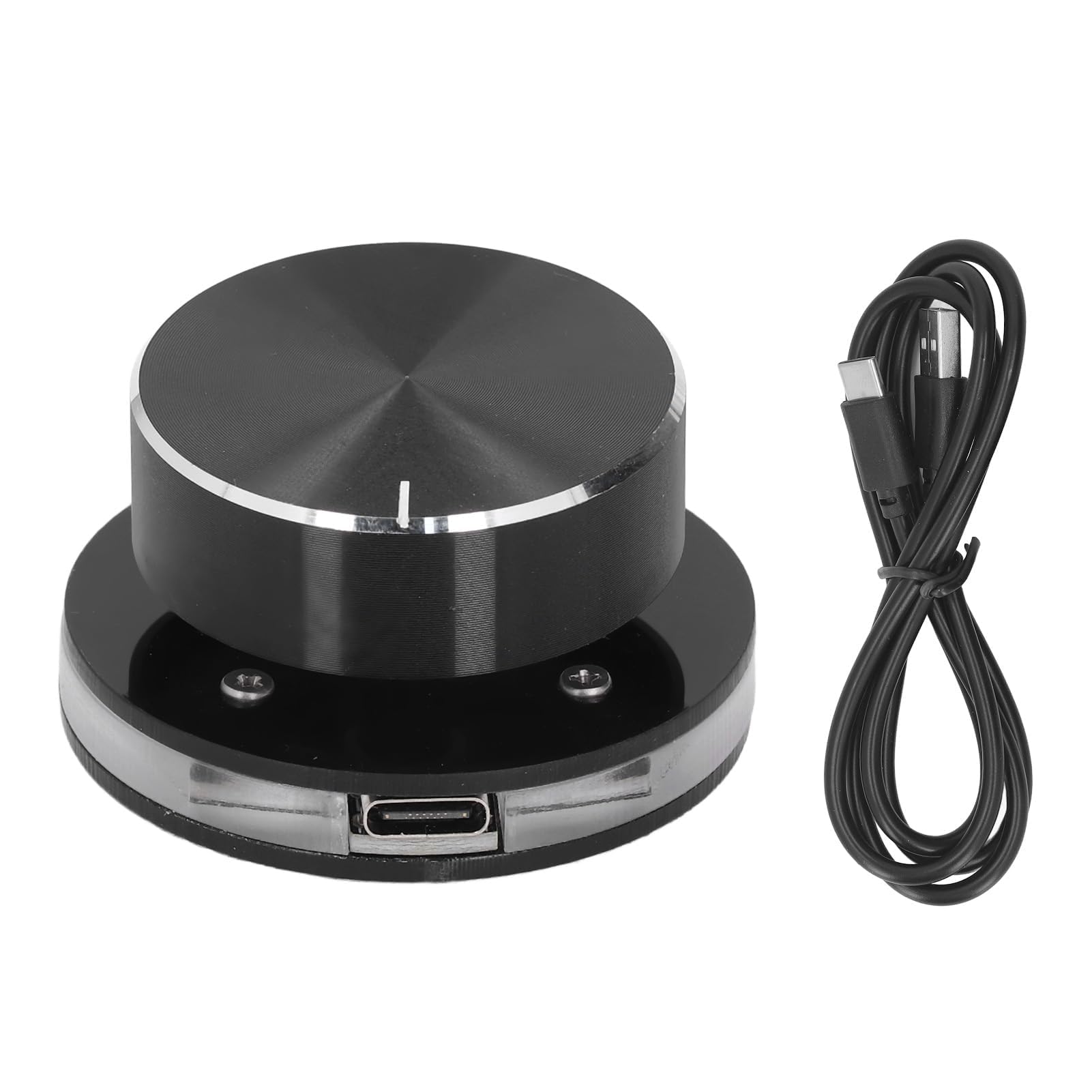USB Volume Controller with RGB Light for PC Multimedia Controller for External Media Adjustment for Type-C Devices