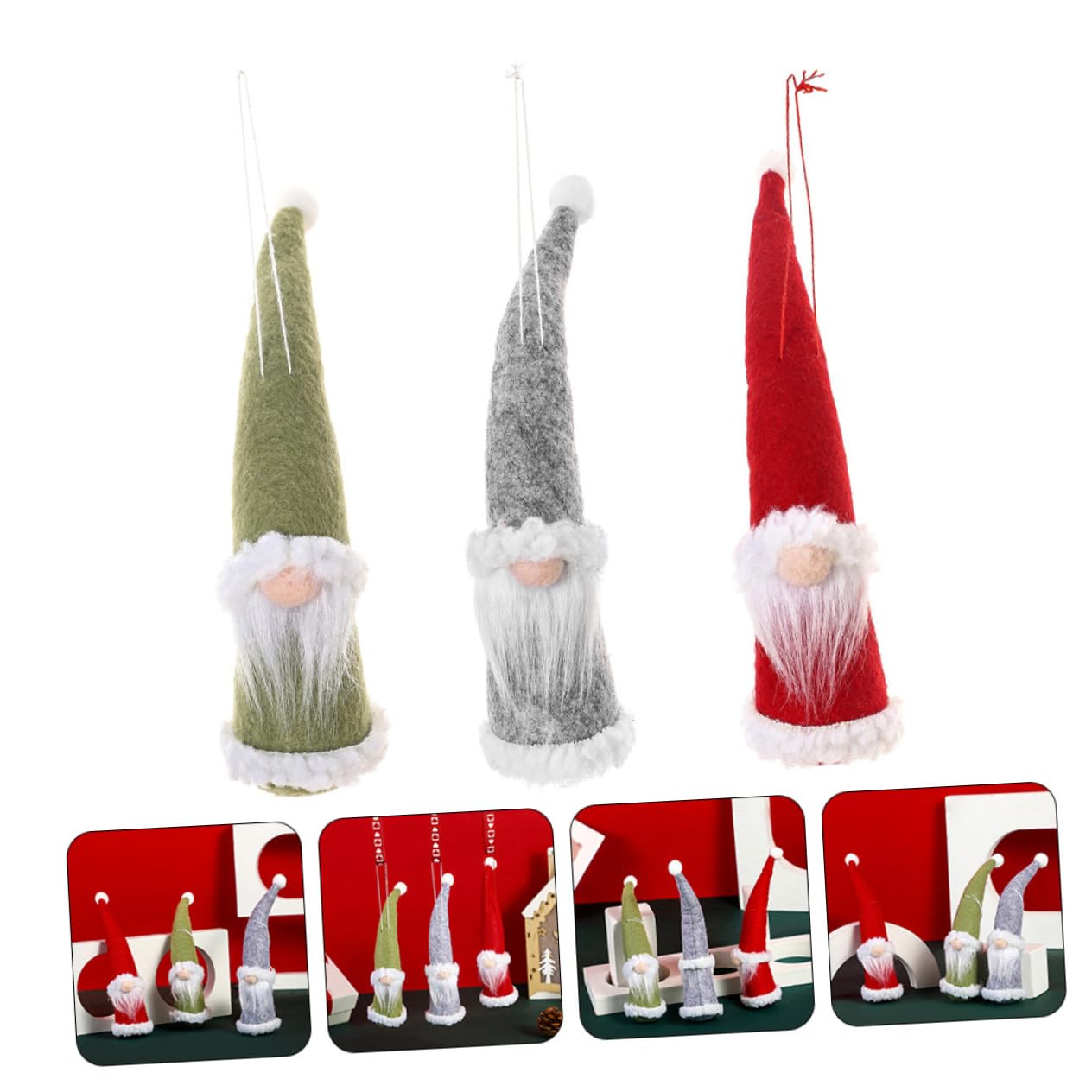 TOPBATHY 4 Set Di Ciondoli A Forma Di Per Albero Di Natale Adorabili Decorazioni Natalizie Per La Fotografia Di Feste in Casa 3 Pezzi * 4