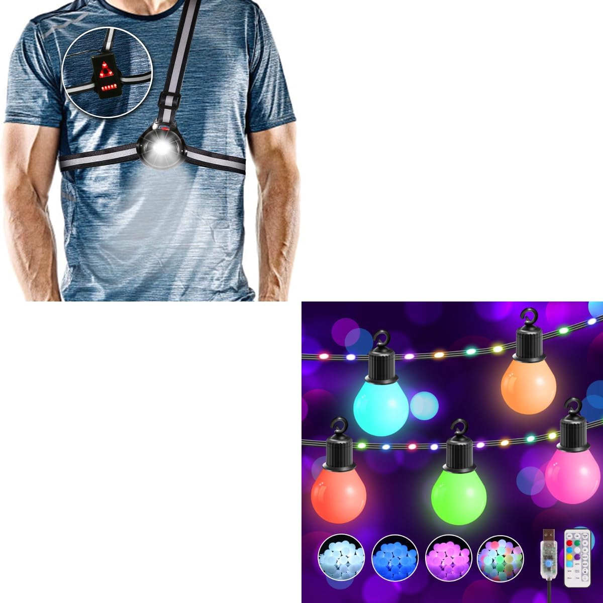 ALOVECO LED Running Light + USB RGB String Light