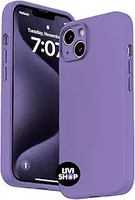 Capa Case Capinha Para iPhone 13 Silicone Com Bordas Elevadas Aveludada Forro Premium (LILAS)