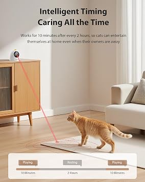 ROJECO Auto Laser Cat Toys for Indoor Cats,Upgraded Interactive Cat Toy with Magnetic Base,3 Speed Modes & Auto Sleep,Rechargeable Interactive Cat Toys for Bored Indoor