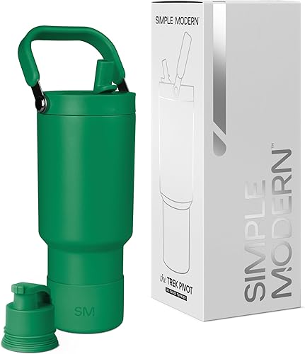 Miniatura 43 de Simple Modern Trek Pivot | Vaso con tapa abatible y popote de 30oz con asa | Botella de agua y bota | Popotes y tapas de chupito intercambiables |