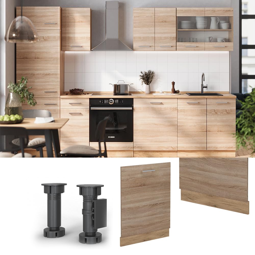 Vicco Geschirrspülblende R-Line, Sonoma, 60 cm ohne Arbeitsplatte, zur freien Kombination innerhalb modularer Küchensysteme