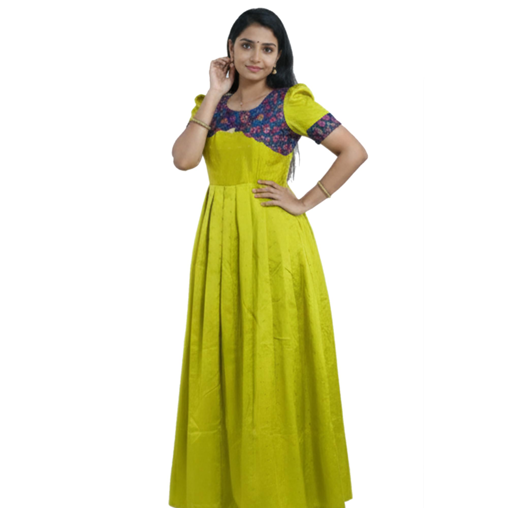 Yath Attire Traditional Silk Feeding Dress for Women | Puff Sleeves, Crepe Full Lining, Two Invisible Zips, Back Tie | Comfortable Maternity Wear-picture-43