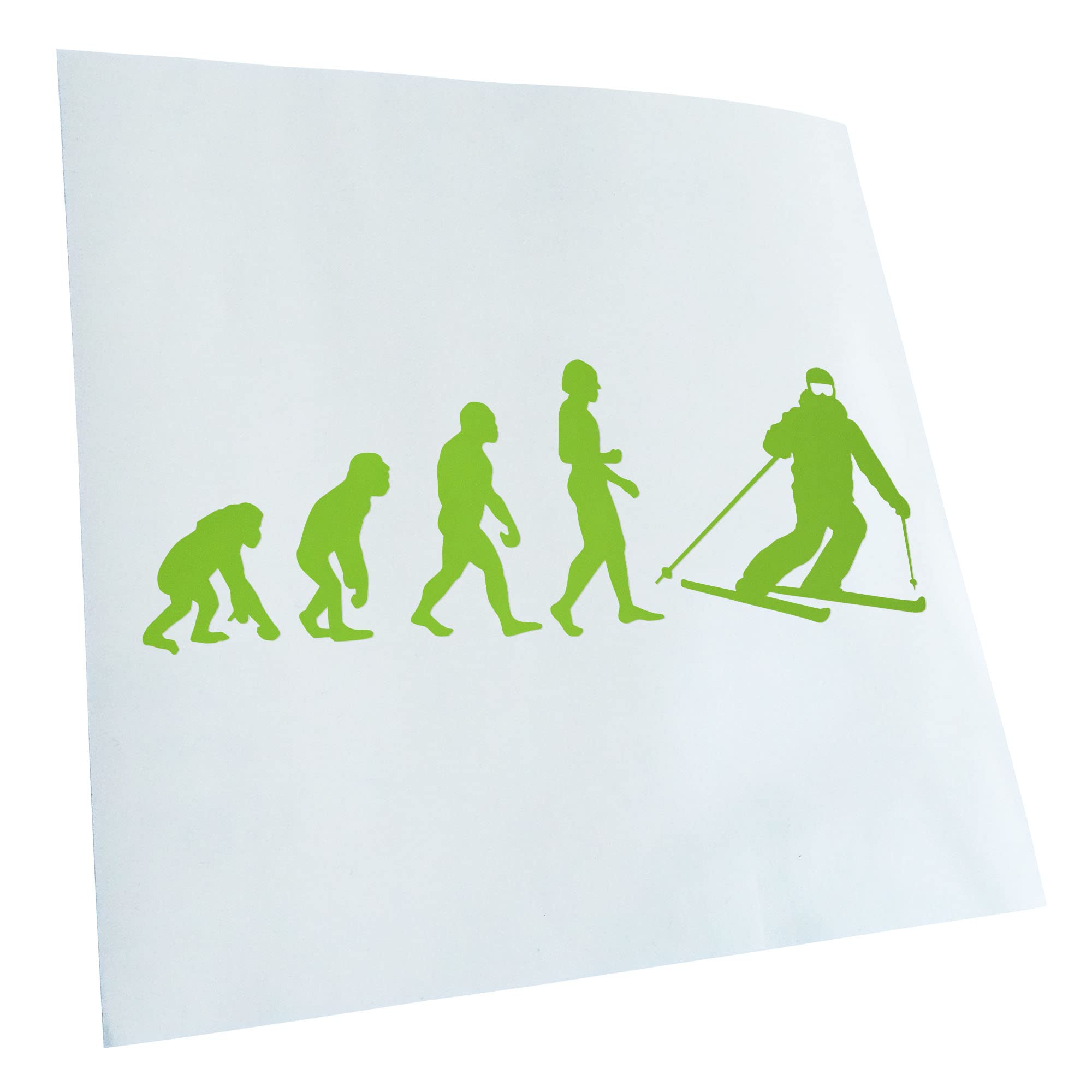 Kiwistar - Car Sticker - Green - 50 x 18 cm Evolution Skiing - Rear Window Car Sticker Weatherproof for Car Truck Moped Truck - Sticker Exterior Self-Adhesive Tuning Accessories for Windows