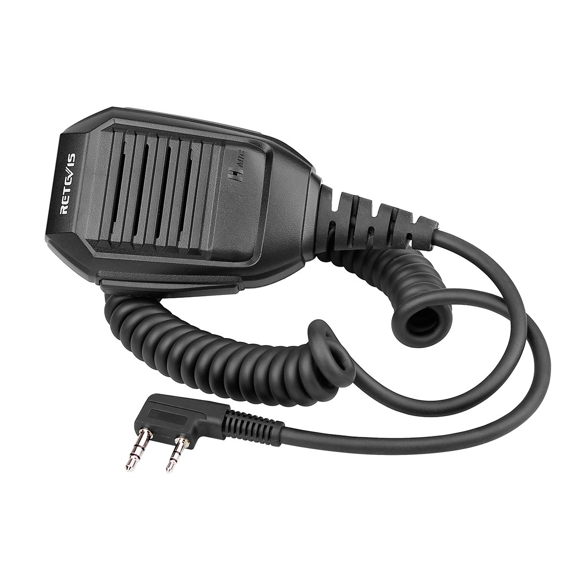 Retevis Talkie Walkie Haut-Parleur Microphone, 2 Pin Éloigné Épaule Microphone Compatible avec BF-888S baofeng uv-5r BF-88E RT24 RT27 RT22 RT28 RT618 RT619 (1 pcs)