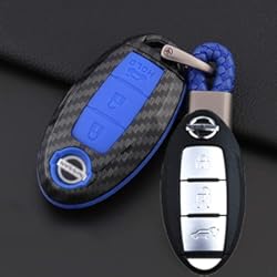 Funda Llave Nissan Juke ontto Funda de llave de coche para Nissan ABS y Sillicone Key Shell Case con llavero para Nissan Maxima, Altima Sentra Murano Juke