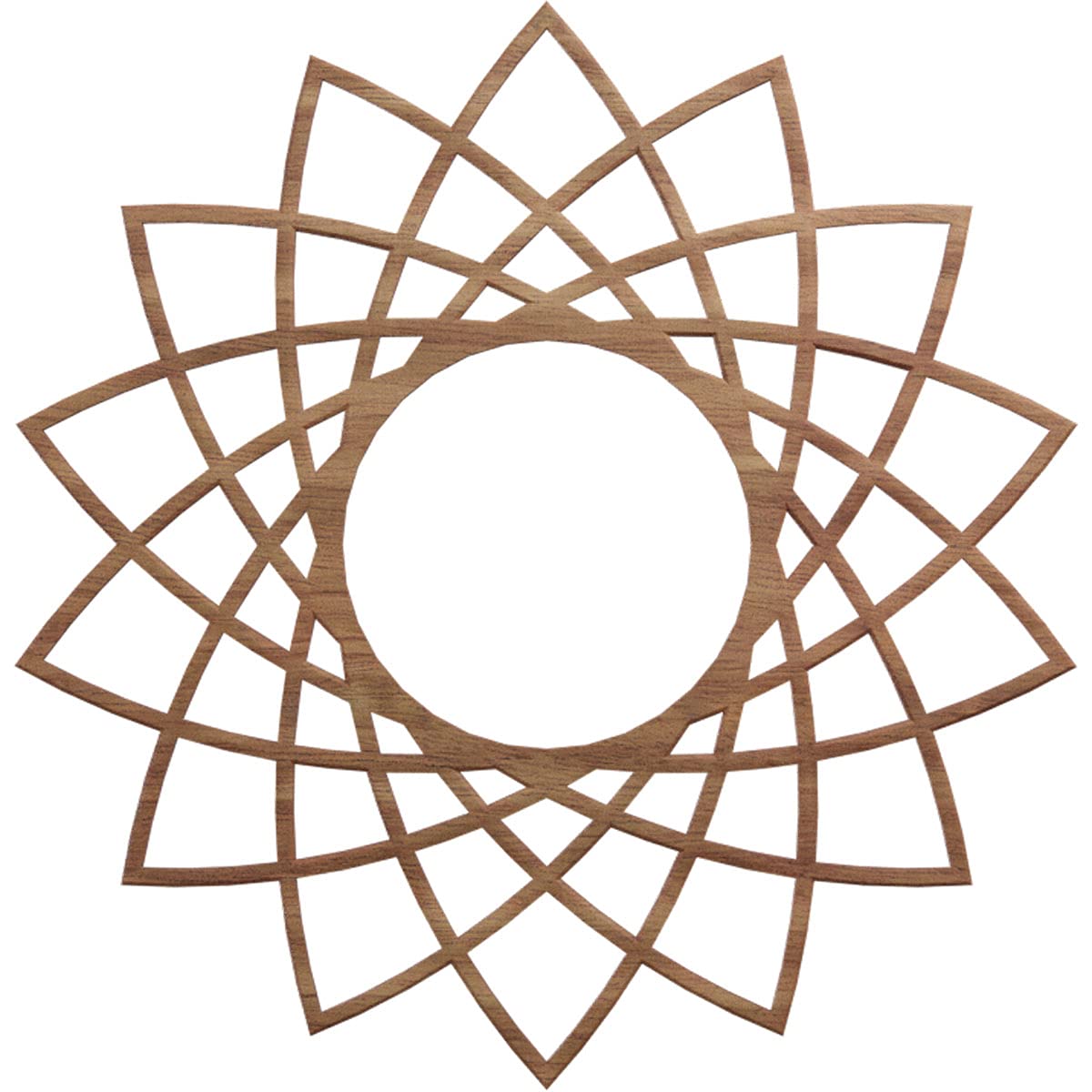 Ekena Millwork 20"OD x 7 3/4"ID x 3/8"T Eleanor Wood Fretwork Pierced Ceiling Medallion, Walnut