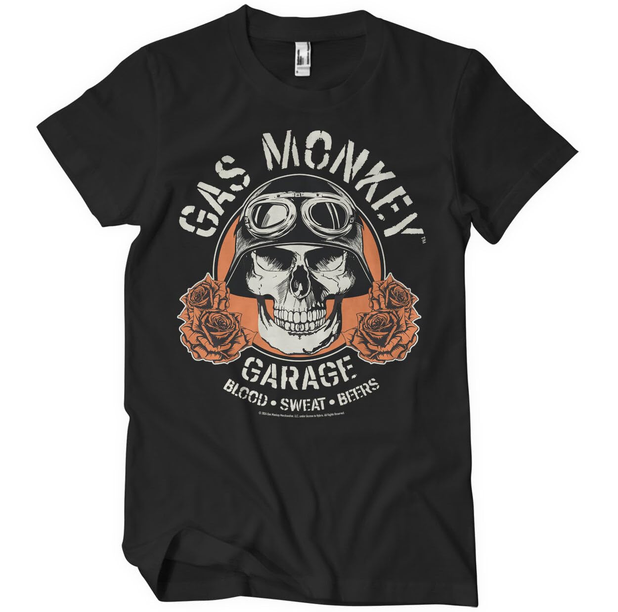Gas Monkey Garage Men's Black Officially Licensed Skull T-Shirt (Black), XX-Large