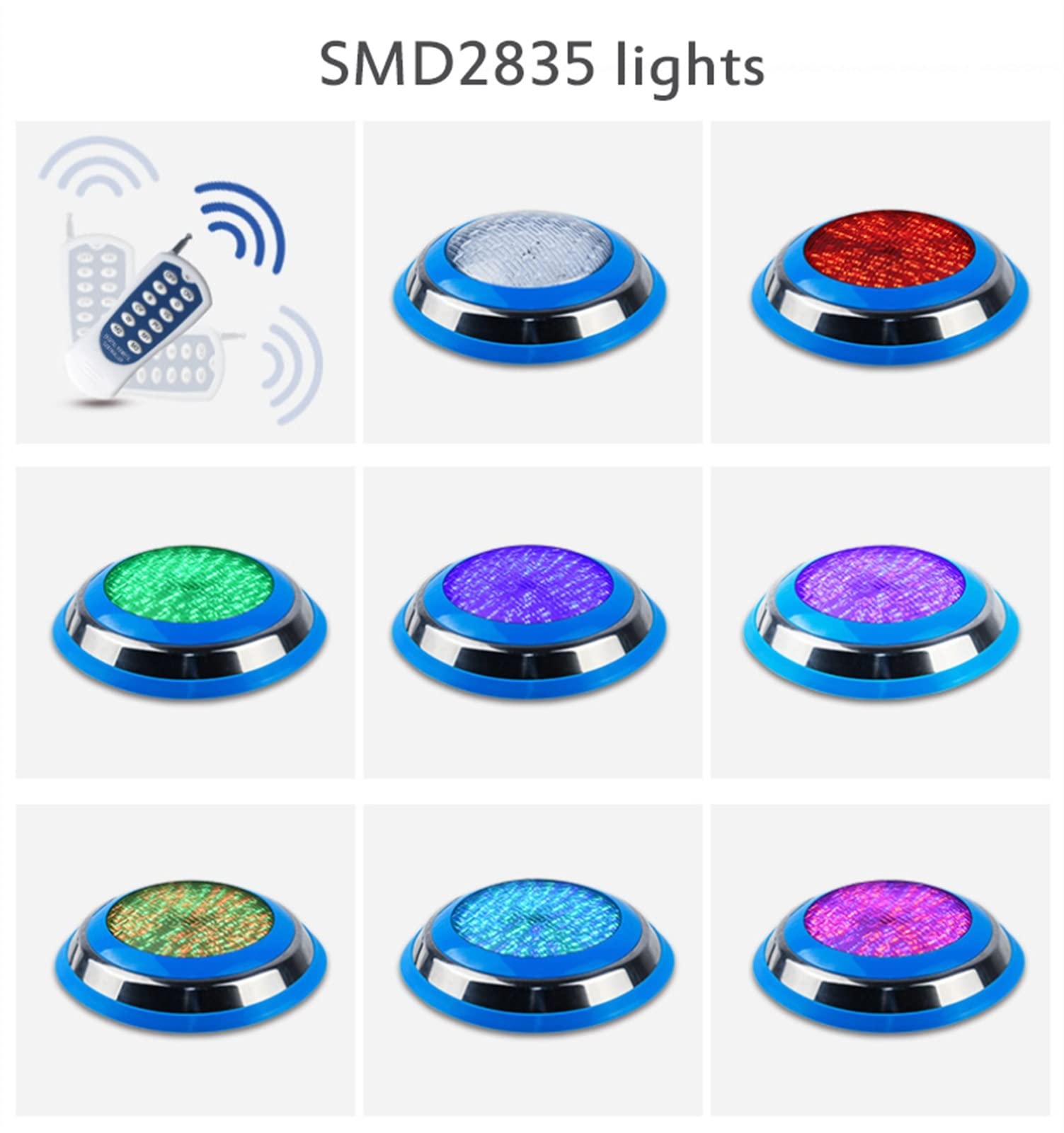 Luz para Piscina DIRIGIÓ Pared colgando piscina luz bajo el agua colorido Rgb Luz de pared de acero inoxidable de la piscina Luz subacuática con control remoto Luces Sumergibles ( Color : RGB , Size :