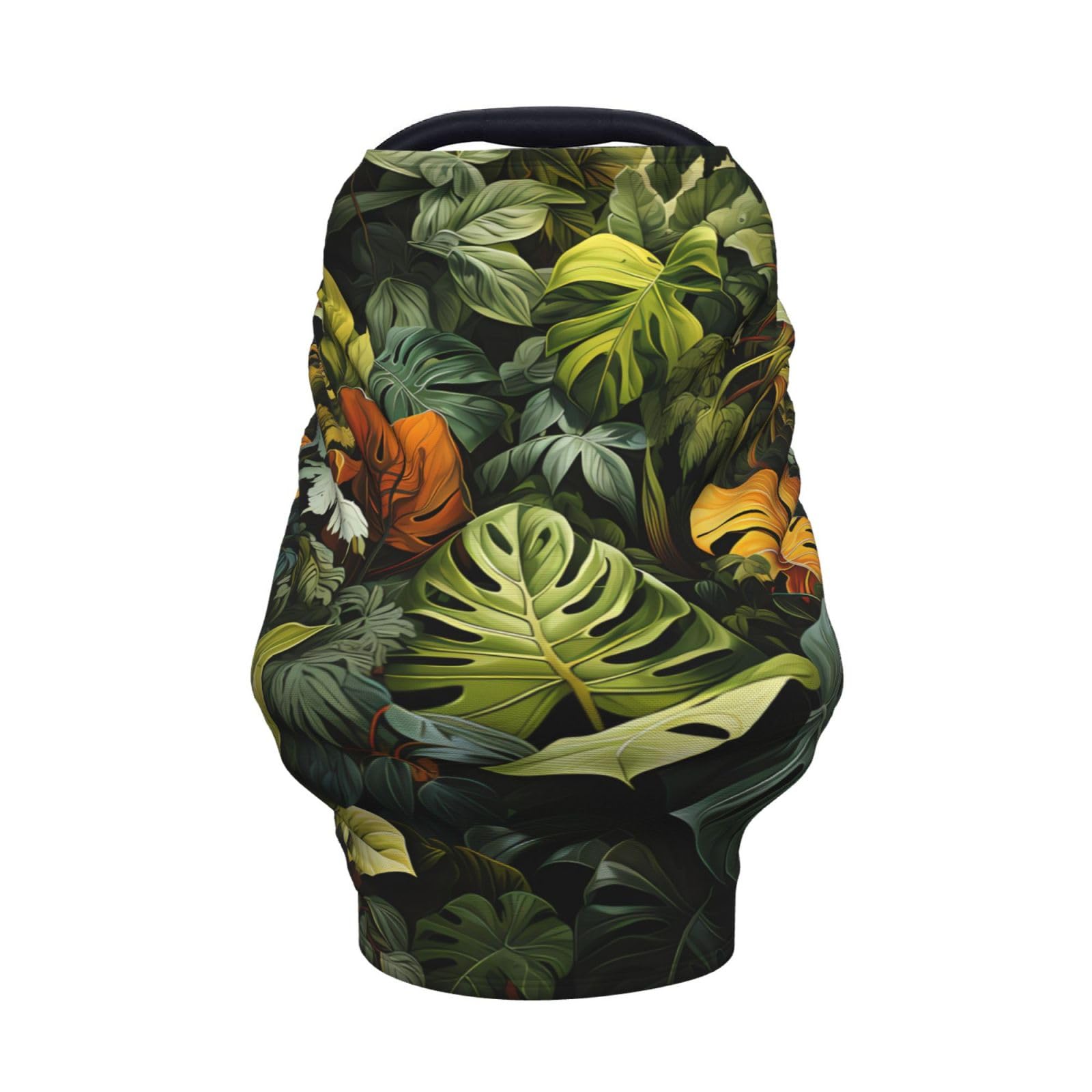 XZDHYZ Tropical Rainforest Palm Leaves Versatile full-print Stroller Chair Cover/Nursing Cover, specially designed for your baby, Black