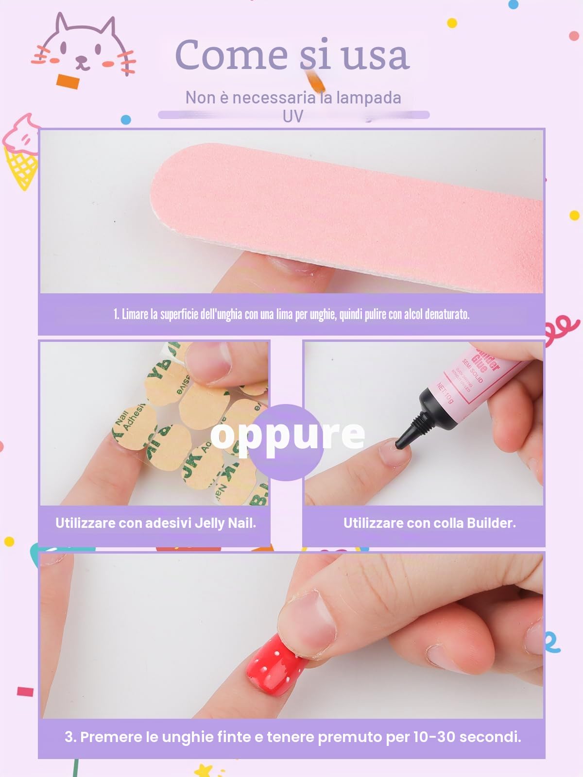 78 Pezzi Unghie a pressione per bambini, EBANKU 3 Pack Kit Unghie Finte per Bambini Vecchi Fiori Colorati a pressione per Ragazze 8-12 Anni con Adesivi Gelatina per Unghie e Colla Costruttrice Unghie