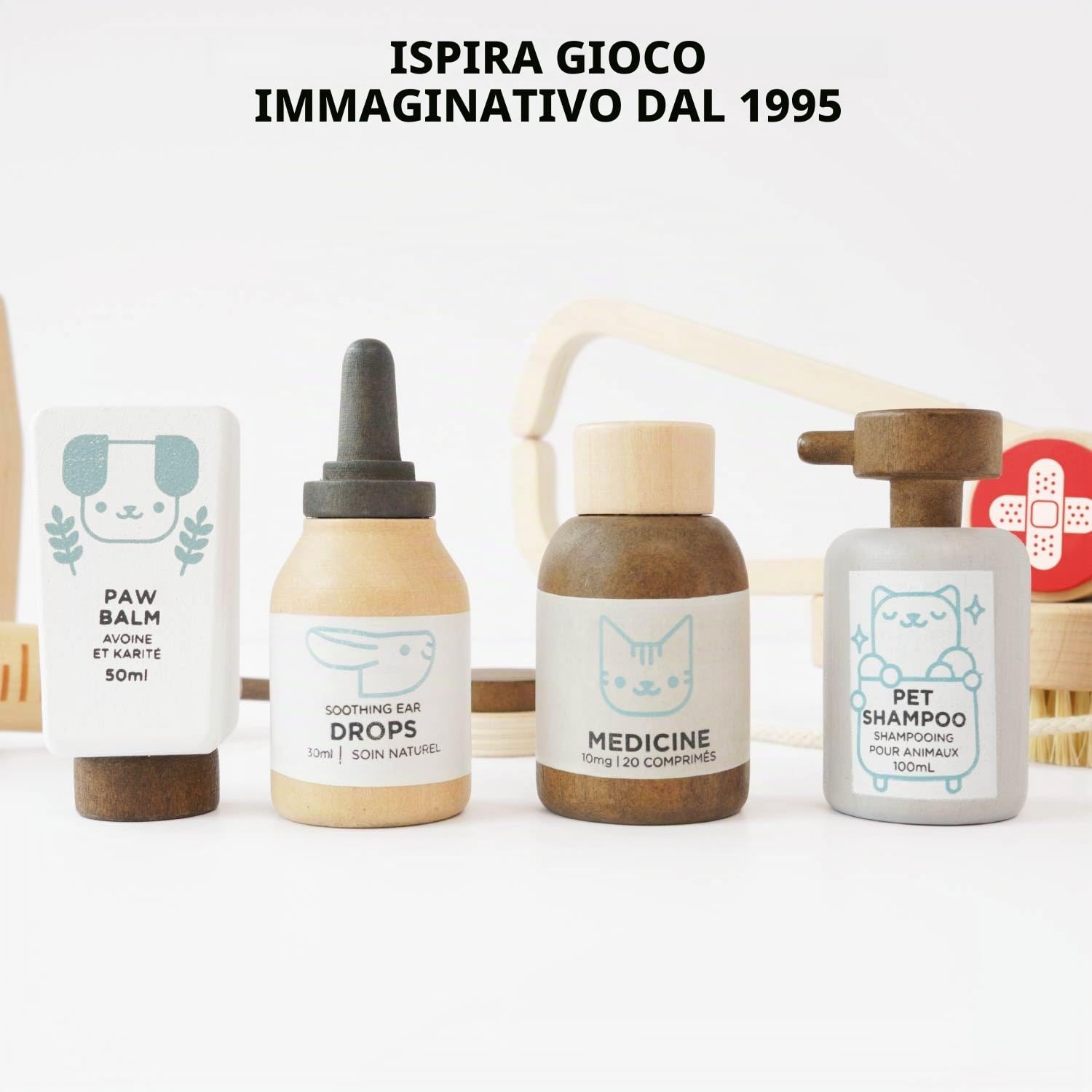 Le Toy Van Gioco educativo Valigetta Dottore in Legno per Bambini, 3 Anni, Giocattolo Montessori, Borsa del Medico in Tessuto Completa, 10 Pezzi, Accessori Inclusi, Legno Certificato FSC