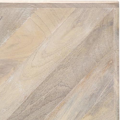 Miniatura 7 de vidaXL Mesa auxiliar de madera maciza de mango para sofá, color blancomarrón