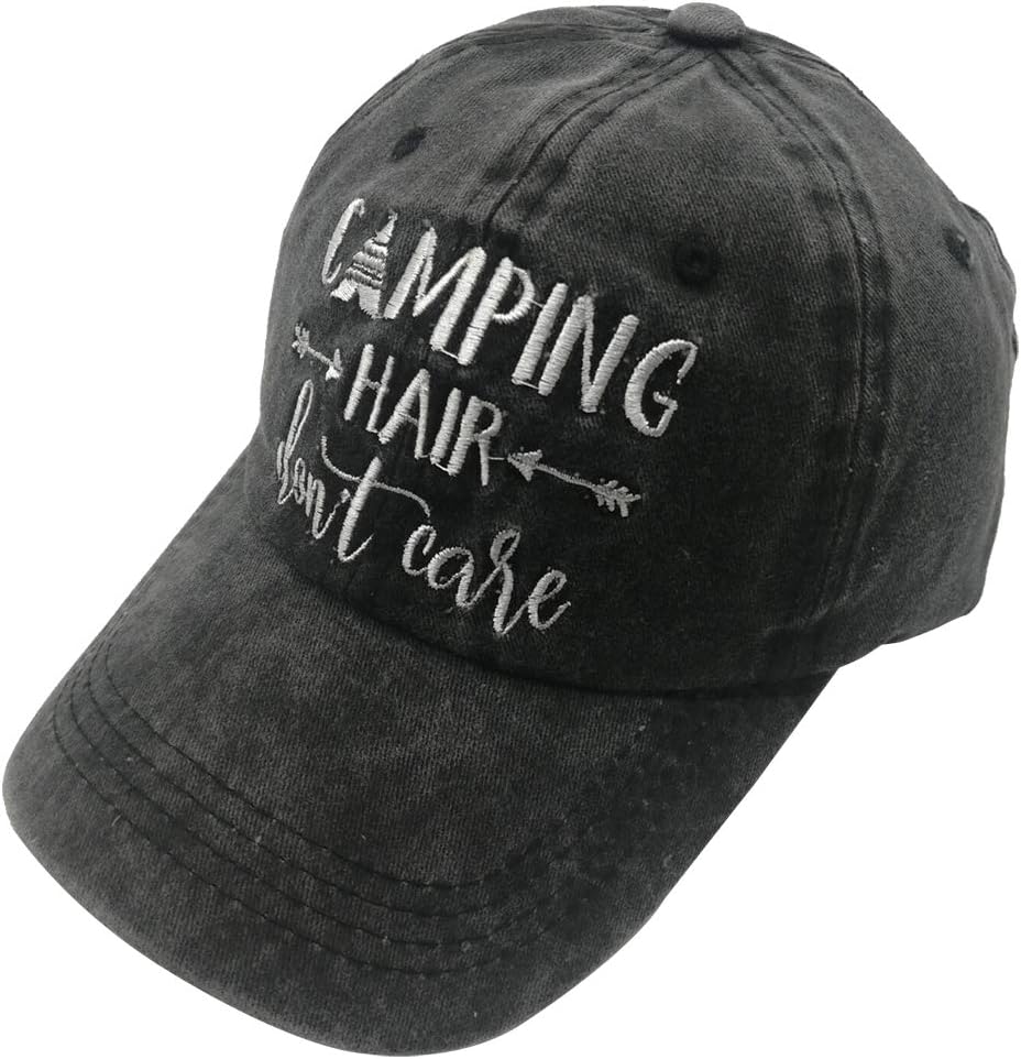 HHNLB Unisex Camping Hair Don t Care 1 Vintage Jeans Baseball Cap Classic Cotton Dad Hat Adjustable Plain Cap