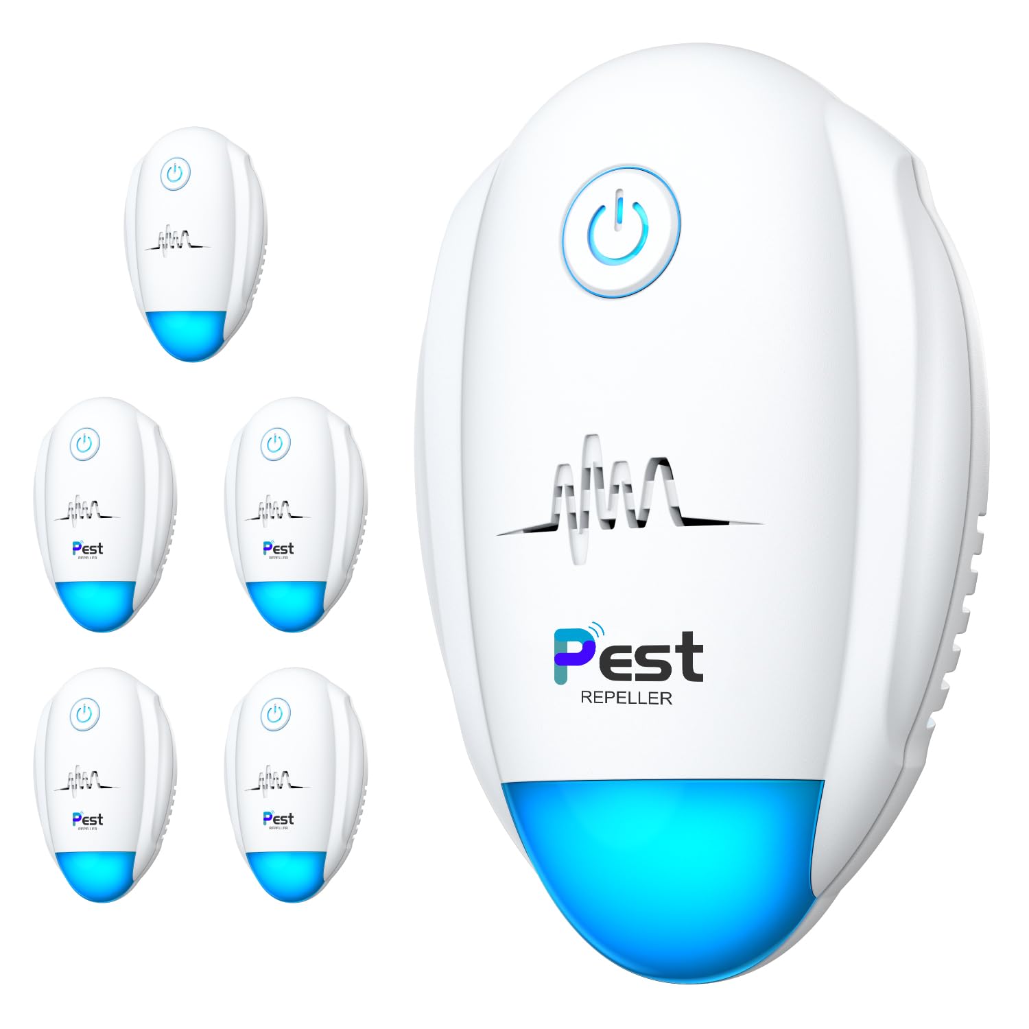 Ultrasonic Pest Repeller 6 Packs, 2024 Indoor Mosquito Repellent, for Rodent, Roach, Mouse, Bugs, Mice, Spider, Electronic Plug in Pest Control for House, Garage, Warehouse,Hotel-White